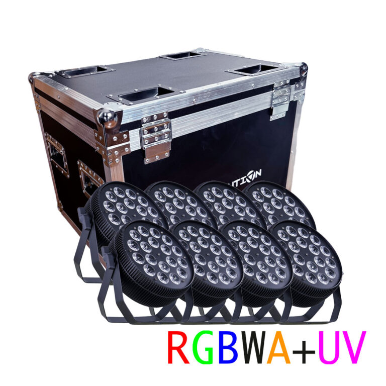 Re Case Led Light VLTG KIT CASE DE 8 PAR LED SLIM 18X18W RGBWA+UV – Light Solution