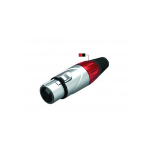 CONECTOR XLR 3 PINES HEMBRA VOLANTE ROJO
