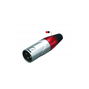 CONECTOR XLR 3 PINES MACHO VOLANTE ROJO